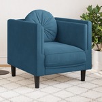 Beliani Bjarn Fauteuil Blauw Stof, Stof, Hout 60x55x90