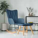 Beliani Loken Fauteuil Blauw Stof, Stof, Hout 66x73x83