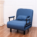 Beliani Alta Fauteuil Blauw Stof, Stof, Hout 71x77x112