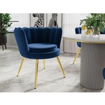 Bronx71 Design fauteuil Madrid velvet blauw.