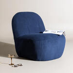Beliani Loken Fauteuil Blauw Stof, Stof, Hout 66x73x83