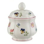 Suikerpot/suikerstrooier RVS wit metaal met strooi tuit 260 ml - Suikerstrooiers