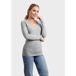 LenS T-shirt Crewneck cot/elast LS for her LEM1267