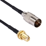 SMA vrouwtje naar TV vrouwtje RG174 Kabel, Lengte: 15 cm