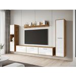 Tv-meubel set IKARON 6 deuren wotan eik/hoogglans wit