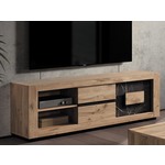 Tv-meubel SACHOURI 2 deuren canyon eik/marmer