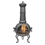 BBQ Collection Terrashaard - Buitenhaard - Houtkachel - Brandhout Opslag - Terrasverwarming - Zwart - 36 x 36 x 150 Cm