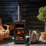 Esschert Tuinhaard met Houtopslag Roest