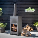 Esschert Design terraskachel met pizzaoven roestkleurig