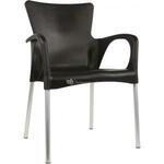 Clayre & Eef Bistrostoel 52x48x99 cm Wit Bruin Ijzer Terrasstoel Wit Terrasstoel