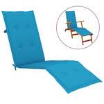vidaXL Terrasstoel bamboe en canvas marineblauw