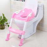 Baby potje Toiletstoel training stoel met verstelbare ladder baby anti slip vouwen toilet trainer veiligheidsstoelen (roze)