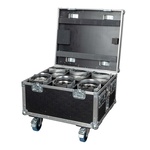 Showtec Eventspot 1600 Q4 set met 6 zwarte spots in flightcase