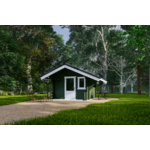 Trekkershut Standaard 366x366 cm - compleet gecoat- Zadeldak- Compleet gecoat vurenhout- Interflex