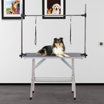 PawHut Trimtafel, hoogte verstelbaar, inklapbaar, met ondermand, ideaal voor honden, stevig en gemakkelijk op te bergen, zwart | Aosom.nl