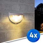Solar buitenlamp druppel wandlamp wit 6 leds zonne energie 4 stuks