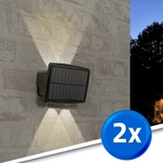 Solar up down wandlamp njord met warm wit licht - voordeelset van 2