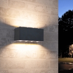 Douglas LED wandlamp Zwart - IP65 waterbestendig - Dimbaar - Up & Down light excl. lichtbronnen voor binnen en buiten