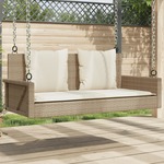 Schommelbank 119x56x48 cm poly rattan beige
