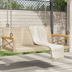 Schommelbank 119x56x48 cm poly rattan grijs