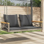 Schommelbank met kussens 109x62x40 cm poly rattan zwart