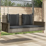 Ligbed met kussen 55x199x50 cm poly rattan bruin