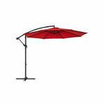 Parasol met LED-verlichting en metalen paal 400 cm bordeauxrood