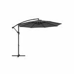 Parasol met LED-verlichting en metalen paal 400 cm zwart