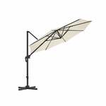 vidaXL Parasol met LED-verlichting en metalen paal 400 cm zandkleurig