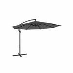 vidaXL Parasol met LED-verlichting en metalen paal 400 cm taupe