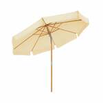 Tuinparasol met houten paal 350 cm zandwit