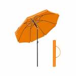 Zweefparasol met paal en LED-verlichting 300 cm zwart