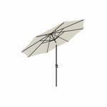 Zweefparasol met paal en LED-verlichting 250 cm zandkleurig