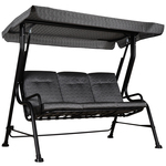 Outsunny schommelbank, comfortabele tuinschommel, weerbestendig met metalen frame, voor 2 personen, 150 x 100 x 150 cm, grijs | Aosom.nl
