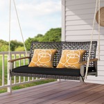 Outsunny Hollywoodschommel, 3-zits tuinschommel, verstelbaar zonnedak, weerbestendig Textileen, comfortabel en stijlvol, grijs | Aosom.nl