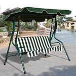 Hollywood Schommel 3-Zits Tuinschommel Schommelbank met Schuifdak Groen/Bruin/Zwart 172 x 154 x 110 cm