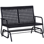 Outsunny hangbank, luxe tuinschommel, weerbestendig, stevige metalen constructie, eenvoudig te monteren, 180 x 110 x 150 cm, zwart | Aosom.nl