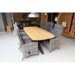 Tuinset Tenerife - 6 wicker stoelen met teakhouten tafel - Showmodel Numansdorp- - Steigerhout,Teak,Wicker- Sens-Line