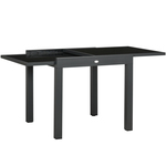 Outsunny tuintafel, uitschuifbare eettafel, weerbestendig aluminium, perfect voor buiten, 150-200 x 90 x 75 cm, grijs | Aosom.nl