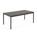 Kave Home Uitschuifbare Tuintafel 'Zaltana' 180 - 240 x 100cm, kleur Mat Zwart