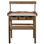 Oppottafel met zinken blad en lades H 82 x 80 x 38 cm