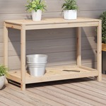 Oppottafel met schappen 82,5x50x86,5 cm grenenhout bruin