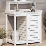 Oppottafel met schappen 82,5x50x109,5 cm grenenhout bruin