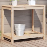 Oppottafel met schappen 82,5x50x109,5 cm grenenhout bruin