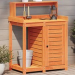 Oppottafel met schap 82,5x50x75 cm massief grenenhout