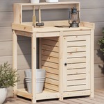 Oppottafel met schap 108x50x75 cm massief grenenhout