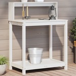 Oppottafel met schappen 82,5x50x109,5 cm massief douglashout