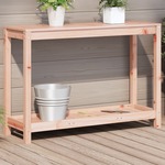 Oppottafel met schap 82,5x50x75 cm massief grenenhout wasbruin