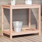 Oppottafel met schappen 108x50x109,5 cm massief grenenhout wit