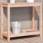Oppottafel met schap 108x35x75 cm massief douglashout